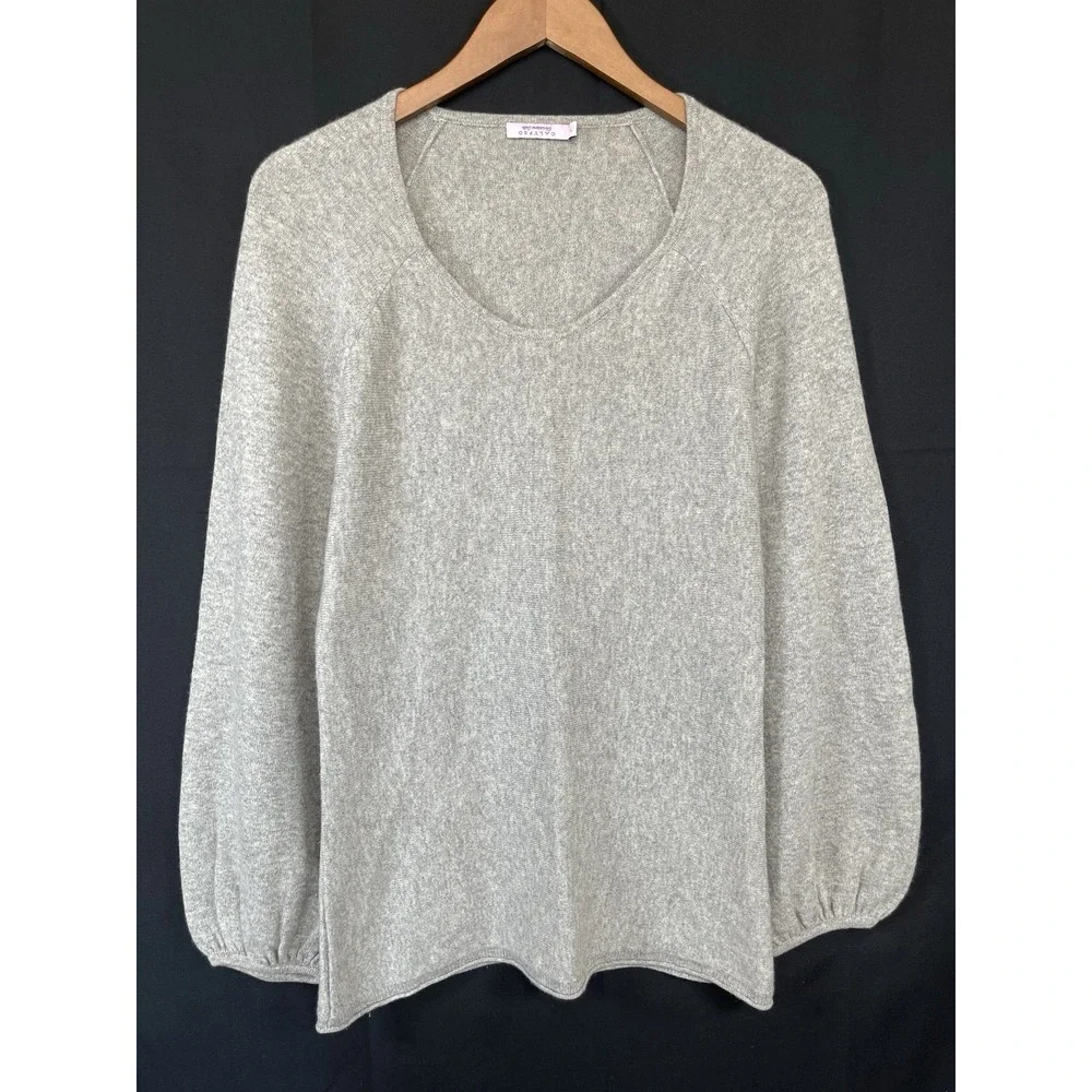 VTG Calypso Christiane Celle Womens 100% Cashmere Sweater Size L Gray QuieLuxury
